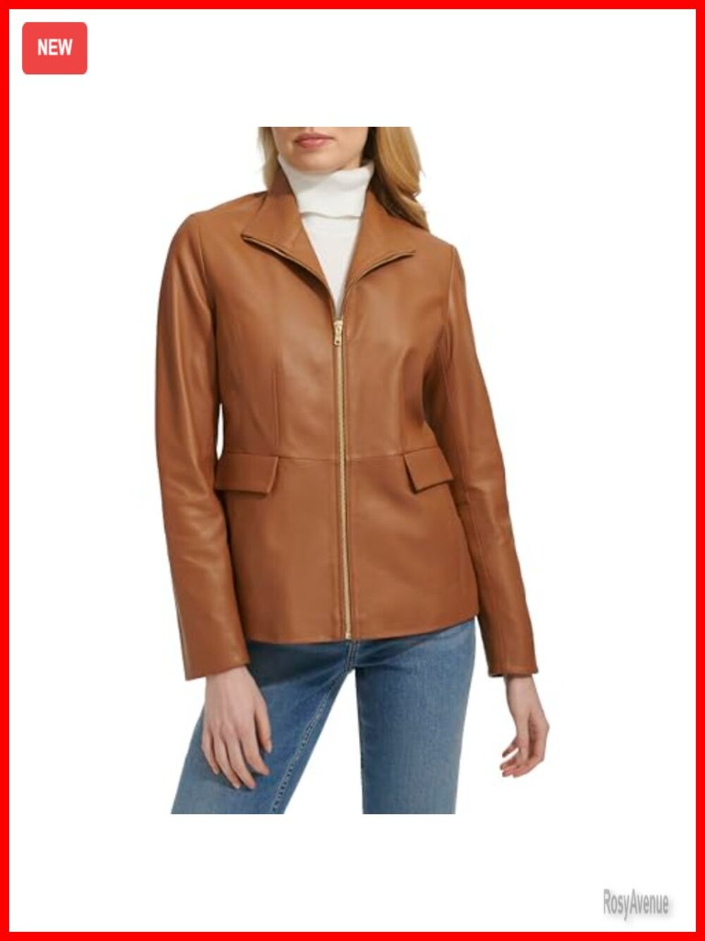 Cole Haan Wing Collar Leather Jacket Women's Moto